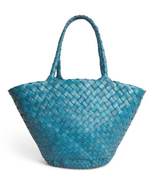 Dragon Diffusion Small Leather Egola Tote Bag - Blue