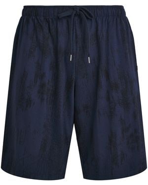 Derek Rose Printed London Lounge Shorts - Blue