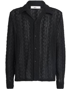 Séfr Wool-Blend Lace Jagou Shirt - Black