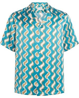 Frescobol Carioca Silk Printed Roberto Shirt - Blue