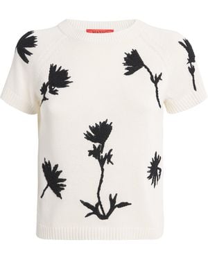 MAX&Co. Embroidered Jacquard Sweater - White