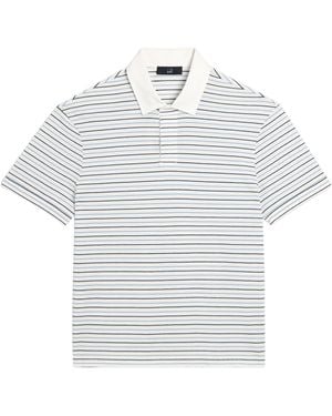 dunhill Cotton Stripe Polo Shirt - White