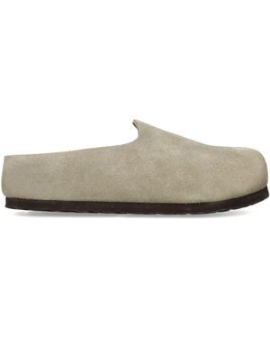 Birkenstock Suede Amsterdam Wrapped Clogs - Grey