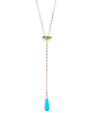 Emily P. Wheeler Topaz, Peridot, Tourmaline And Helix Lariat Necklace - Metallic