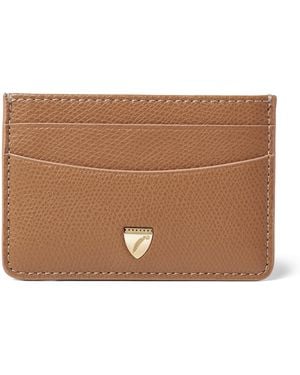 Aspinal of London Leather Logo Card Holder - Brown