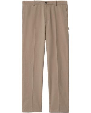 Burberry Chinos Tapered Trousers - Natural