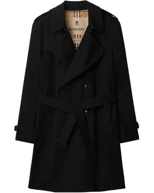 Burberry Mid-Length Kensington Heritage Trench Coat - Black