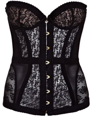 Agent Provocateur Mercy Lace and Tulle Corset - Black