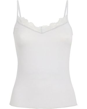 Skims Sheer Modal Lace Camisole - White