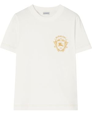 Burberry Cotton Ekd Crest T-Shirt - White