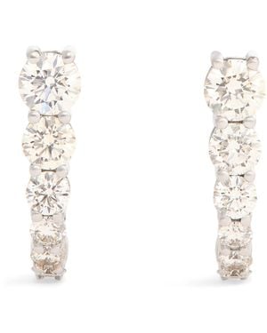 Melissa Kaye And Diamond Aria U Huggie Earrings - White