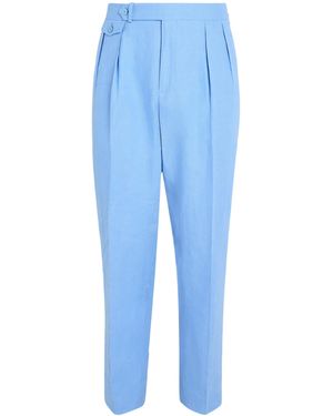 Polo Ralph Lauren Linen Pleated Suit Trousers - Blue