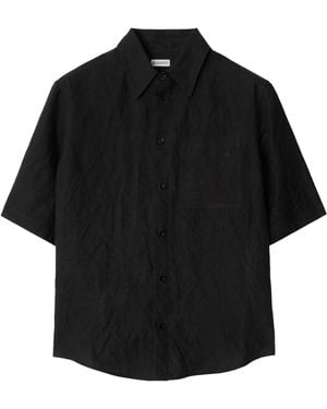 Burberry Linen Relaxed Fit Shirt - Black