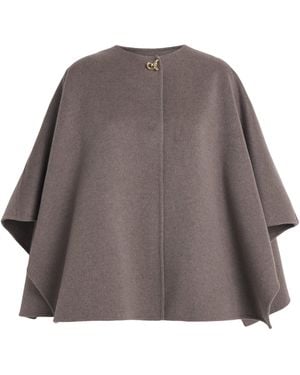 Fabiana Filippi Wool-Cashmere-Knot Cape - Brown