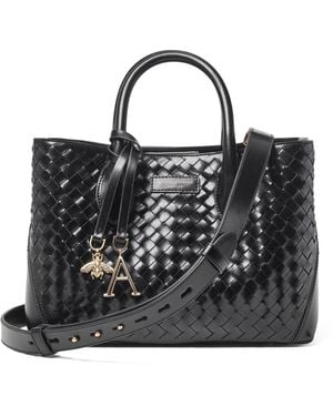 Aspinal of London Midi Leather London Tote Bag - Black