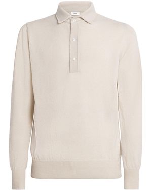 Lardini Cashmere Long-Sleeve Polo Shirt - White