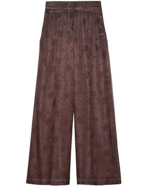 MAX&Co. Floral Wide-Leg Pants - Brown