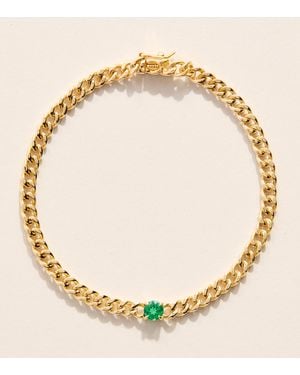 Anita Ko And Emerald Chain Bracelet - Metallic
