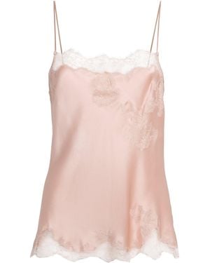 Carine Gilson Silk Lace-Trim Louise Camisole - Pink