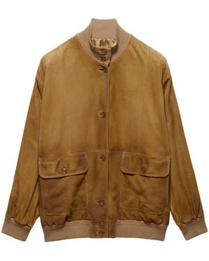 Prada Suede Bomber Jacket - Brown