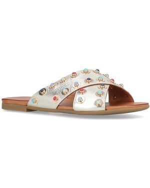 Carvela Kurt Geiger Leather Koncern Slides - Metallic