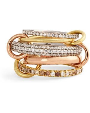 Spinelli Kilcollin Mixed And Diamond Leo Ring - Metallic