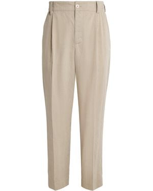 Jacquemus Linen Pleated Croisière Trousers - Natural