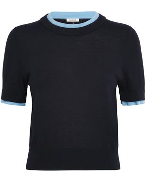 Sandro Wool Two-Tone Jumper - Black