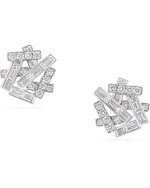 Graff White Gold And Diamond Threads Stud Earrings - Metallic