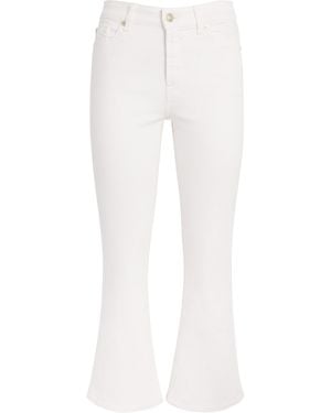 7 For All Mankind High-Rise Bootcut Crop Jeans - White