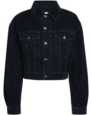 Agolde Cotton-Blend Velvet Radley Denim Jacket - Blue
