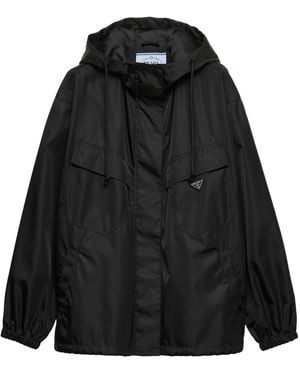 Prada Re Nylon Logo-Embellished Woven Jacket - Black