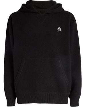 Moose Knuckles Wool-Cashmere Logo Hoodie - Black