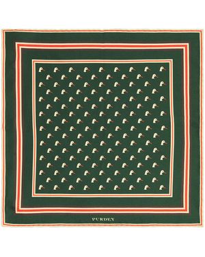 James Purdey & Sons Silk Dapper Duck Pocket Square - Green