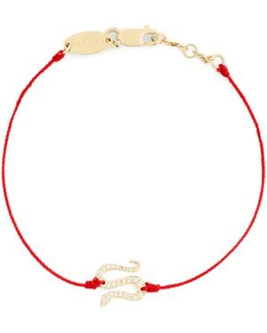 RedLine And Diamond Snake String Bracelet - Red