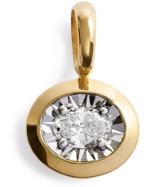 Monica Vinader Vermeil And Diamond Oval Pendant - Metallic