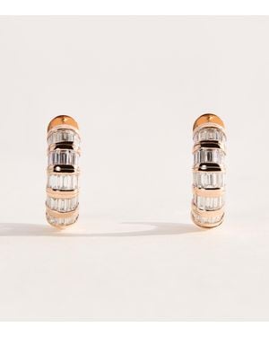 SHAY Rose And Diamond Baguette Earrings - Natural