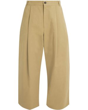 Studio Nicholson Cotton Pleated Sorte Trousers - Natural