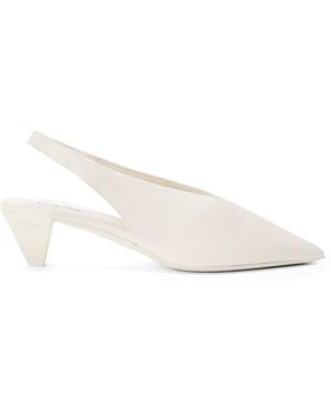 Loewe Lambskin Origami Cubic Slingback Pumps 45 - White