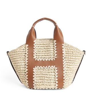 Harrods Small Raffia Tote Bag - Natural