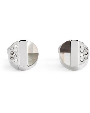 Babette Wasserman Rhodium-Plated Rotary Cufflinks - White