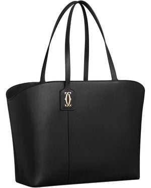 Cartier Calfskin C De Tote Bag - Black