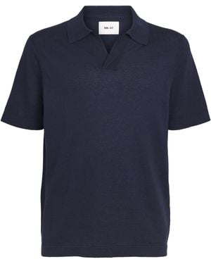 NN07 Cotton-Linen Ryan Polo Shirt - Blue