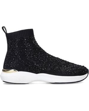 Carvela Kurt Geiger Womens Black Jibberish Bling High-top Woven Sneakers 4
