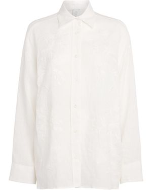 Eleventy Linen Embroidered Shirt - White