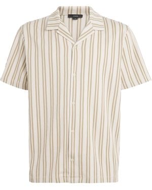 Vince Cotton-Blend Jacquard-Stripe Shirt - White