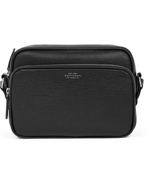 Smythson Leather Panama Cross-Body Bag - Black