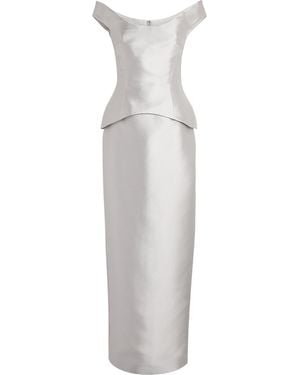 Solace London Off-The-Shoulder Pieta Gown - White