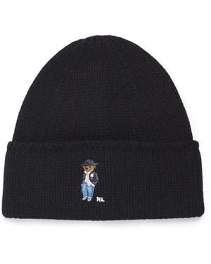 Polo Ralph Lauren Cotton Polo Bear Beanie - Black