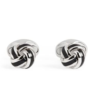 Deakin & Francis Sterling And Enamel Knot Cufflinks - White